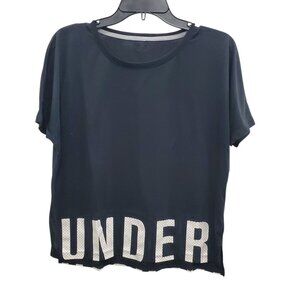Under Armour Underarmour UA Women's Black Spell Out Cropped Oversized‎ Top S